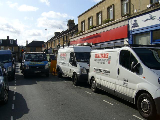 Delivery vehicle blocking Moorland Road