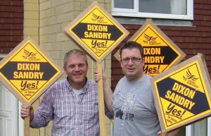 Will and David - Enjoying the election campaign